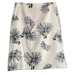 SISLEY White Floral Pencil Skirt - Size M